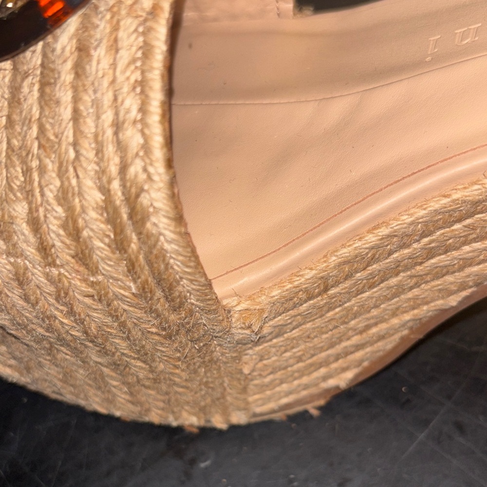 Gianni Bini Natural Raffia Slide Sandals Espadrille Size 8 - Picture 6 of 9